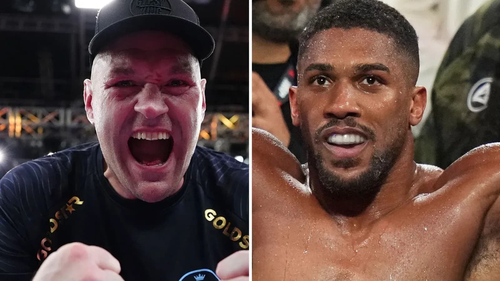Tyson Fury y Anthony Joshua en evento de boxeo