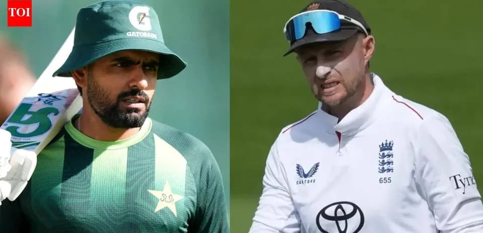 Jugadores de cricket de Pakistán e Inglaterra en el campo