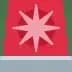 Icono de estrella roja con fondo rosa