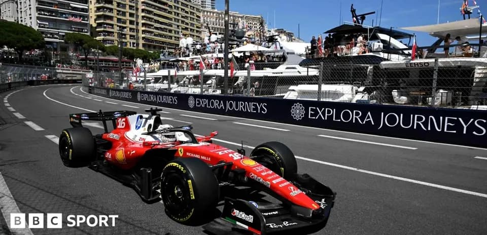 Coche de Fórmula 1 Ferrari en circuito de Mónaco