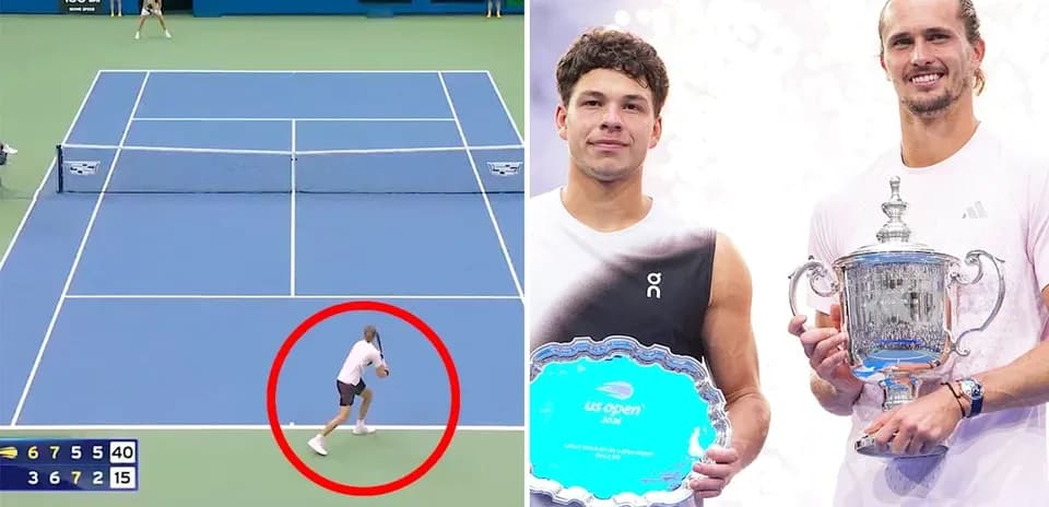 Jugador en acción durante la final del US Open