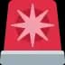Estrella de alerta sobre fondo rojo