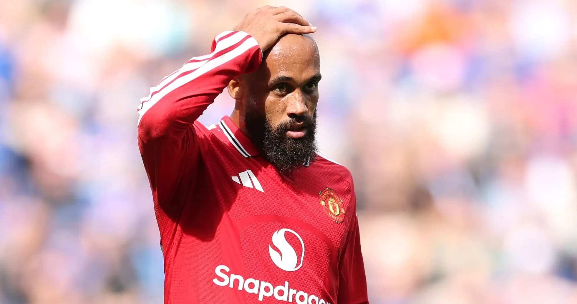 Jugador de Manchester United en acción durante el partido