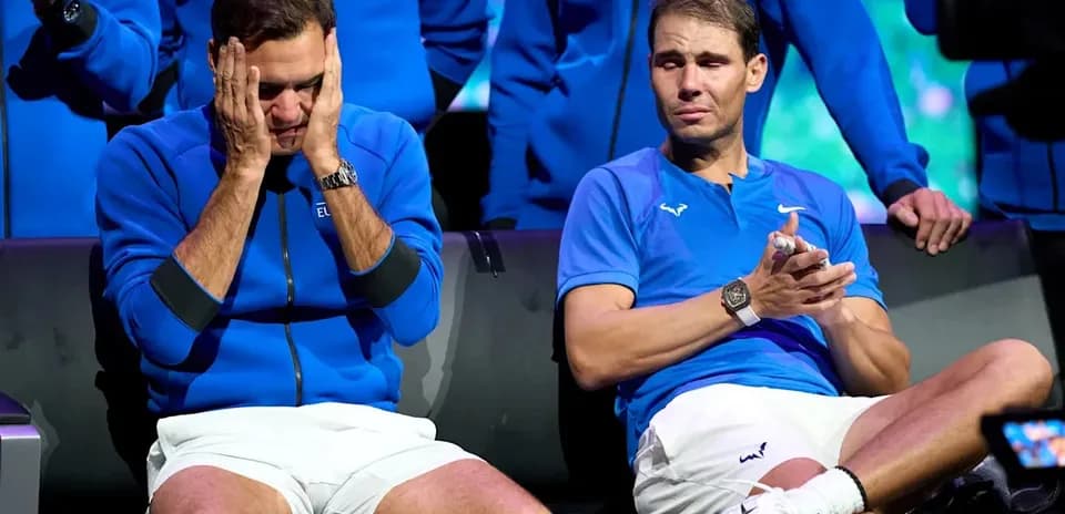Roger Federer y Rafael Nadal en un evento emocional
