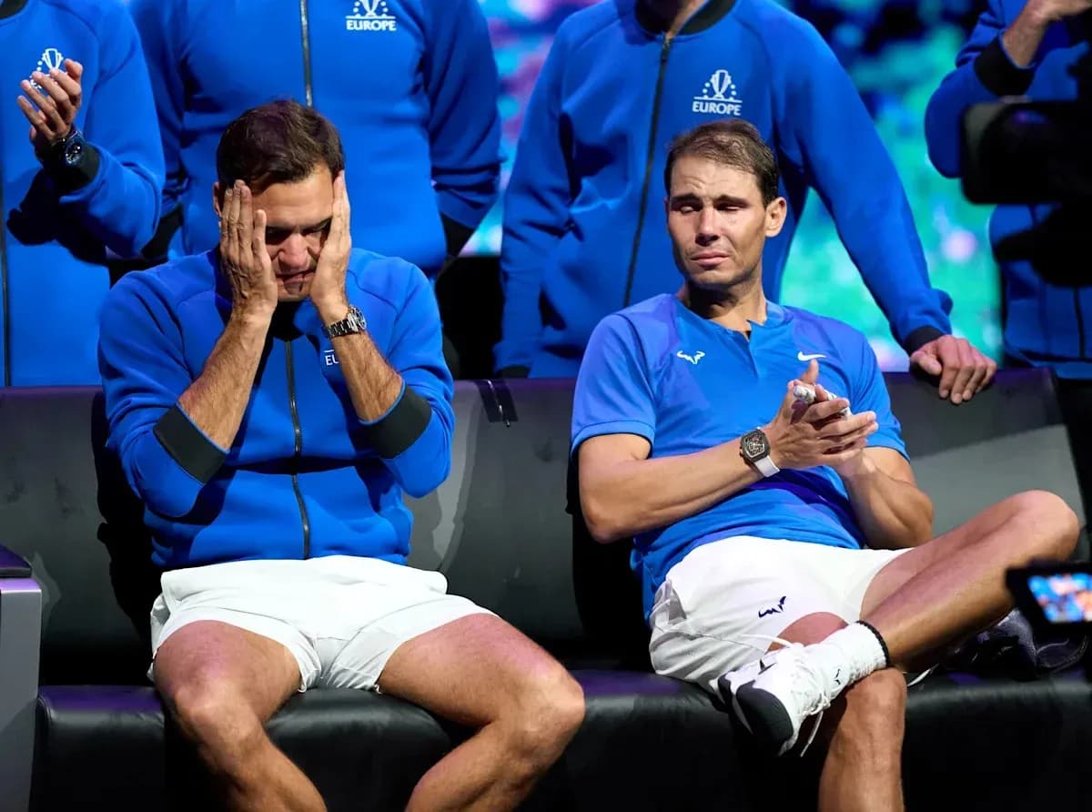 Roger Federer y Rafael Nadal en un evento emocional