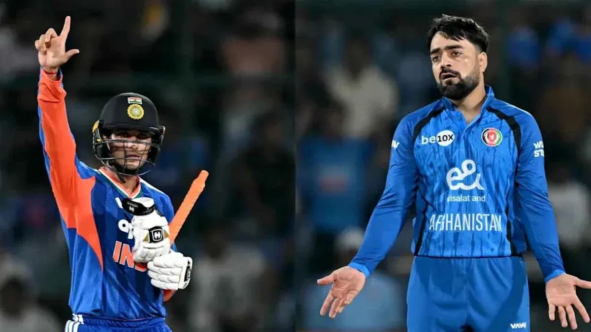 Jugadores de cricket de India y Afganistán en acción