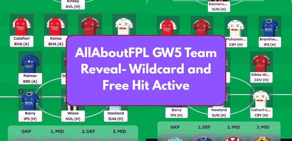 Equipo de FPL GW5 con wildcard y Free Hit activos