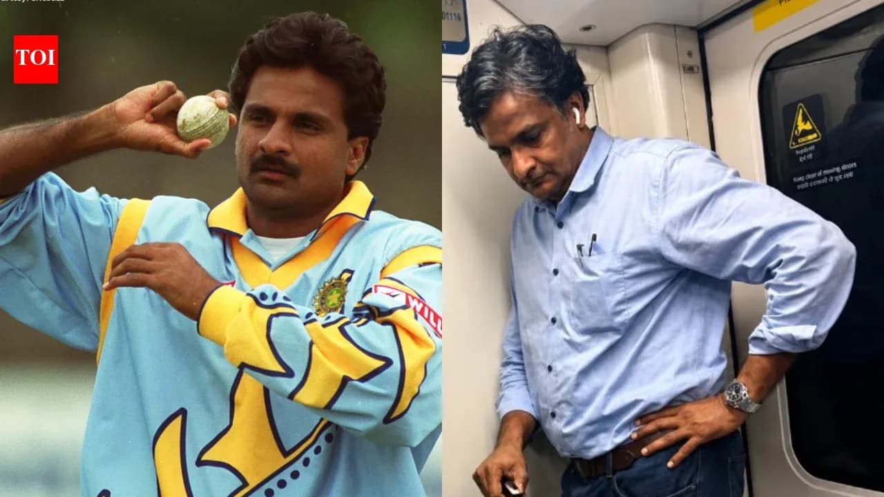 Jugador de cricket lanzando una pelota y hombre en tren