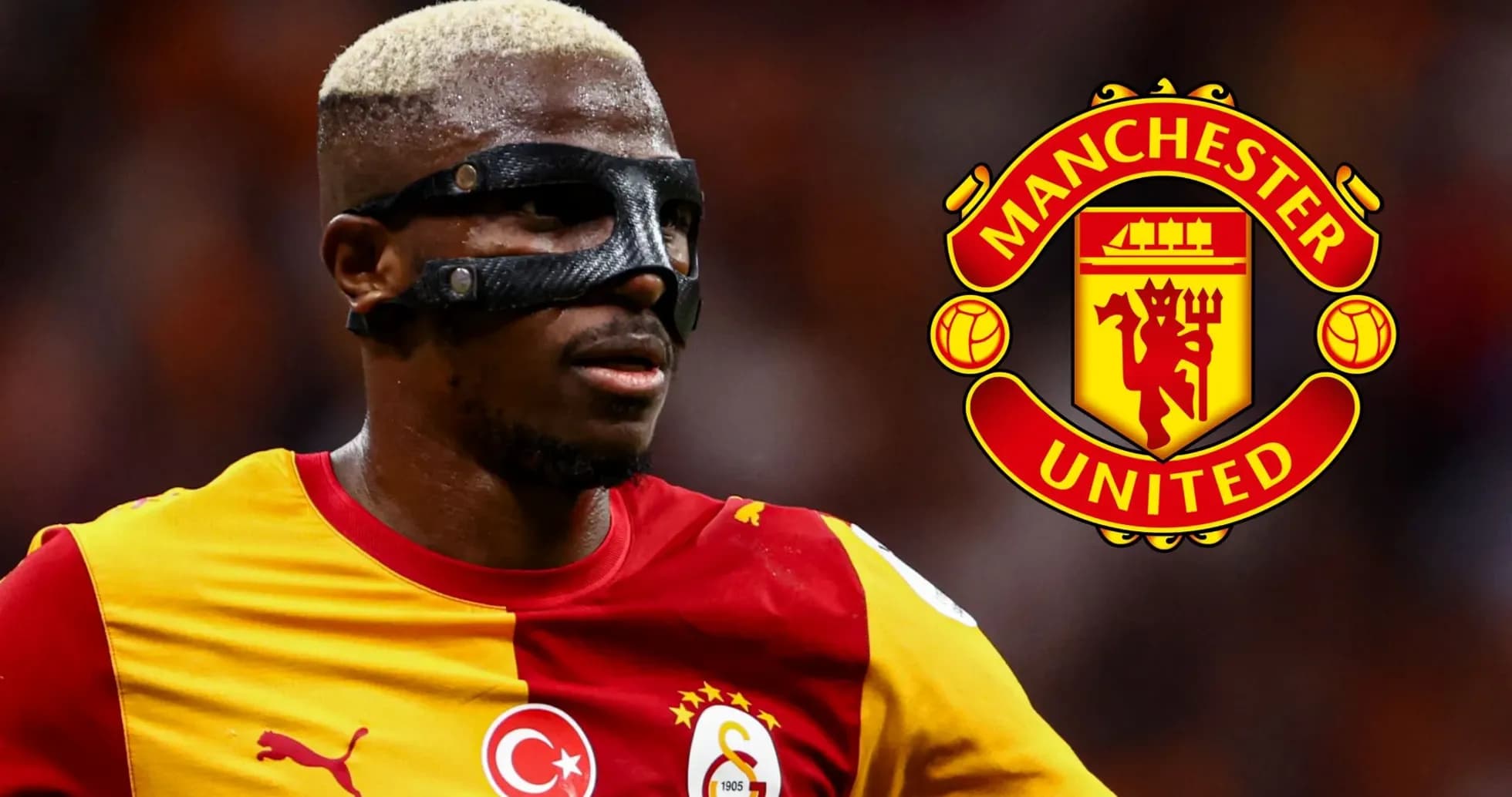 Jugador con máscara en camiseta de Galatasaray