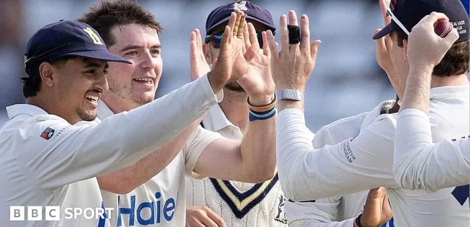 Jugadores celebrando un wicket en el cricket
