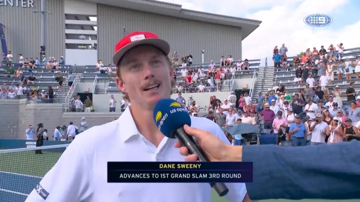 Dane Sweeny siendo entrevistado tras su victoria