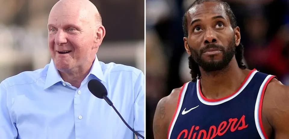 Steve Ballmer y Kawhi Leonard en eventos separados