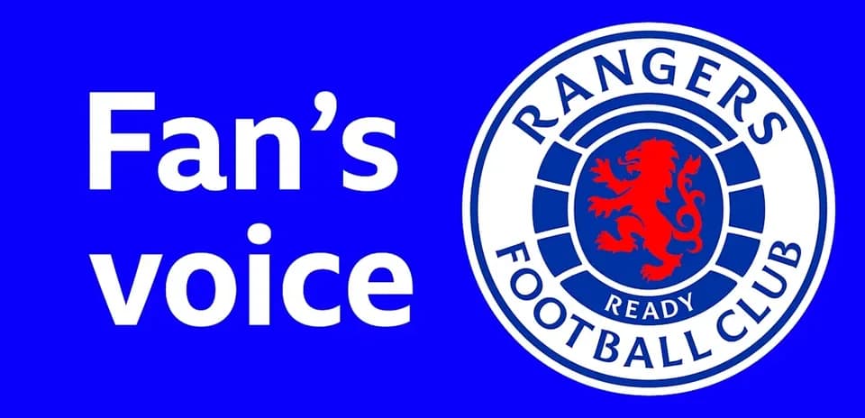 Texto de voz de fanático junto al logo de Rangers