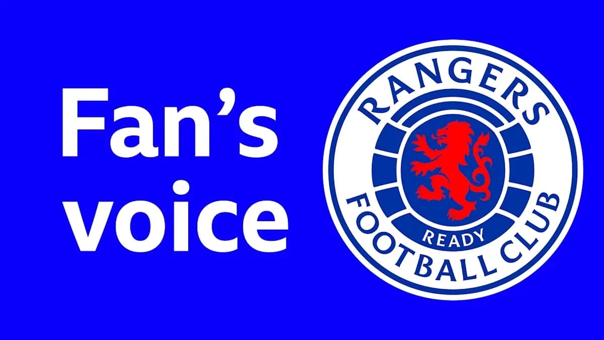 Texto de voz de fanático junto al logo de Rangers