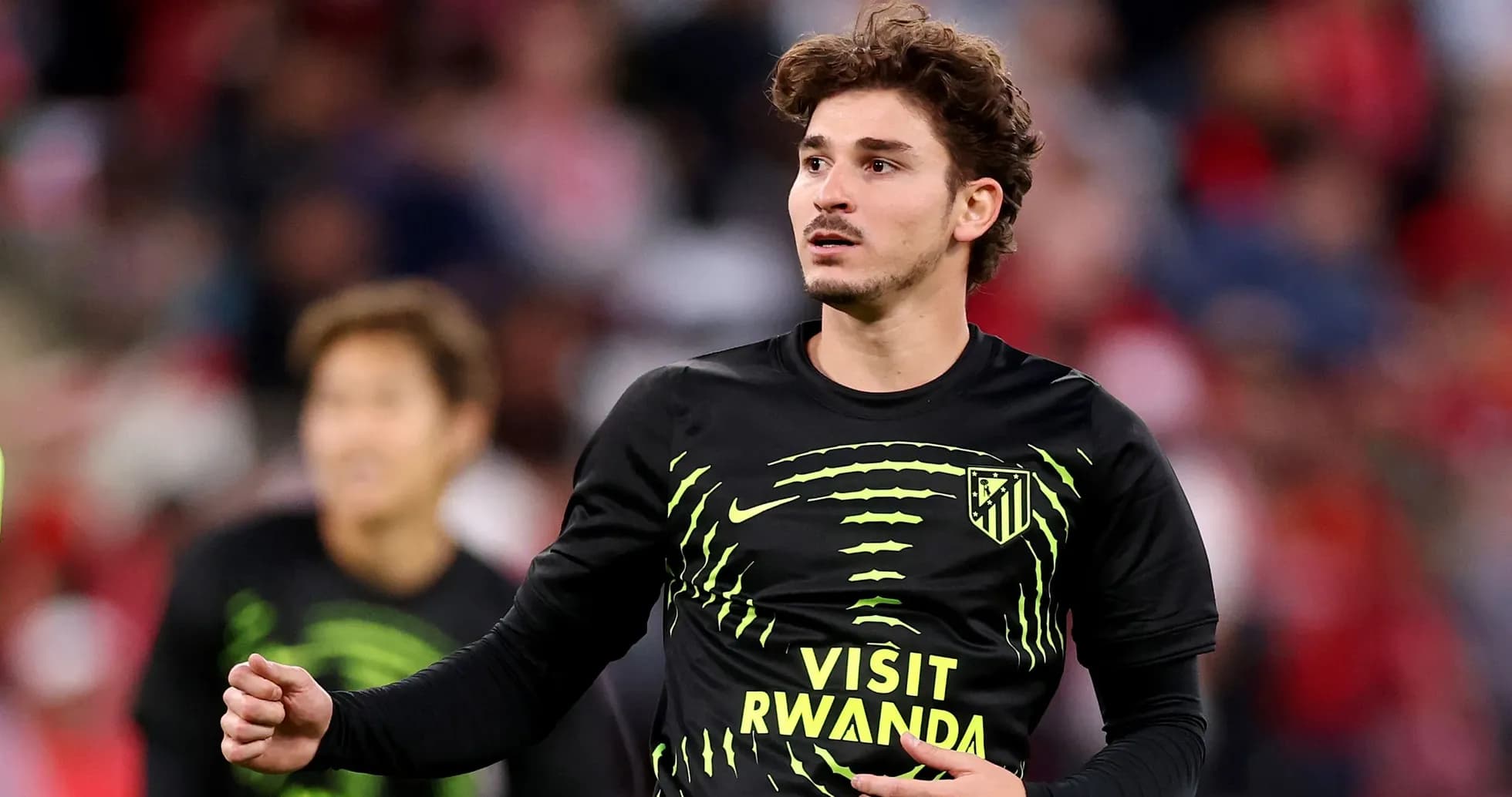 Jugador de Atlético de Madrid en calentamiento