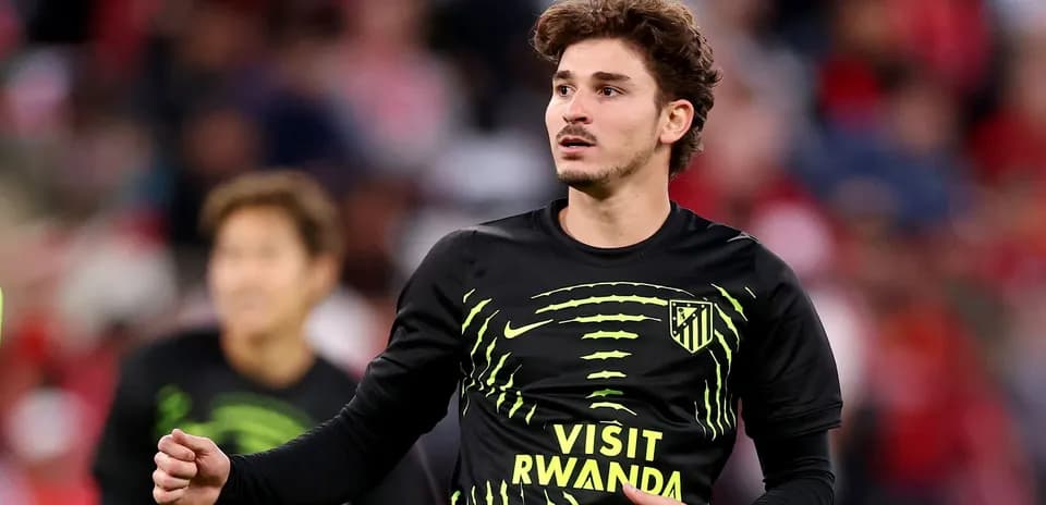 Jugador de Atlético de Madrid en calentamiento