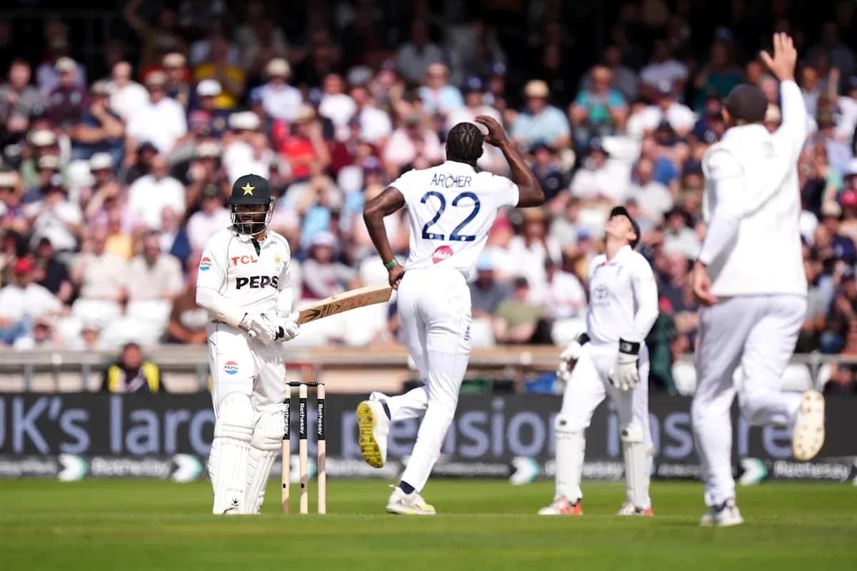 Bowler celebrating after taking a wicket in cricket match