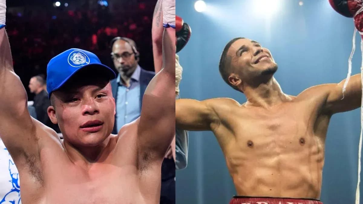 Boxeadores levantando los brazos después de una pelea