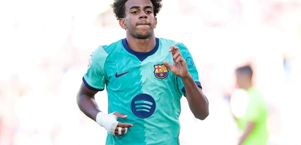 Jugador de Barcelona celebrando durante un partido