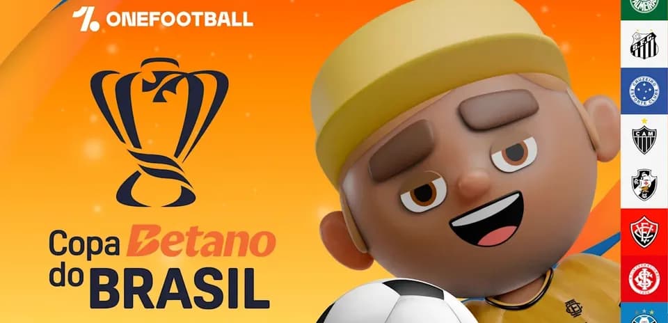 Gráfico de la Copa Betano do Brasil con personaje animado