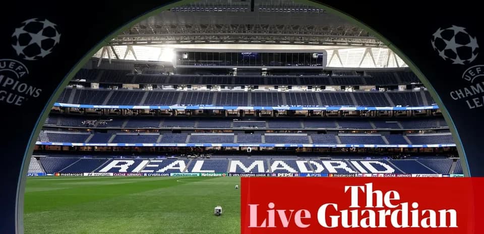 Vista del estadio con el nombre REAL MADRID destacado