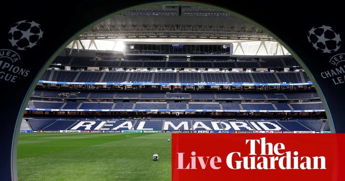 Vista del estadio con el nombre REAL MADRID destacado