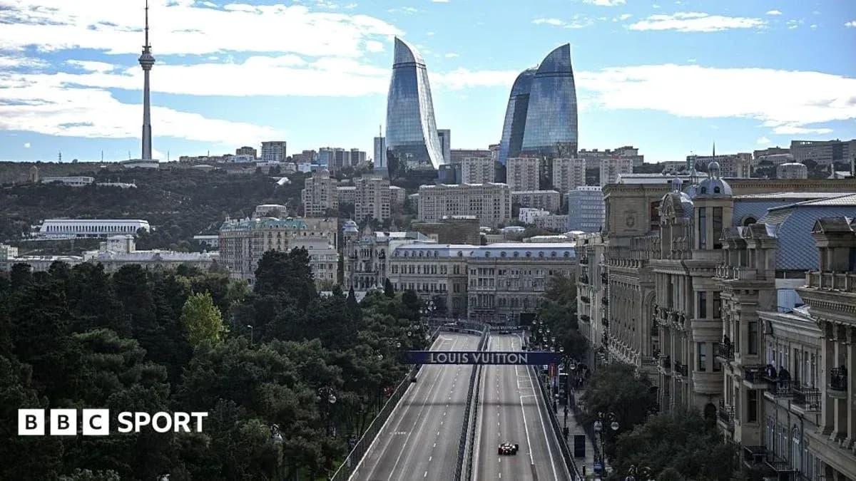 Vista de la ciudad de Bakú con circuito de Fórmula 1