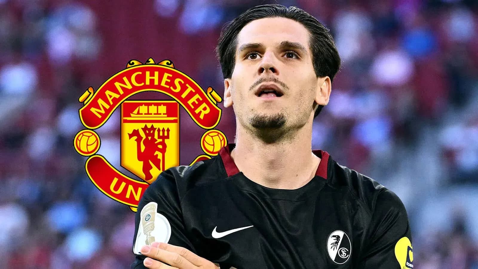 Jugador de fútbol en uniforme de SC Freiburg