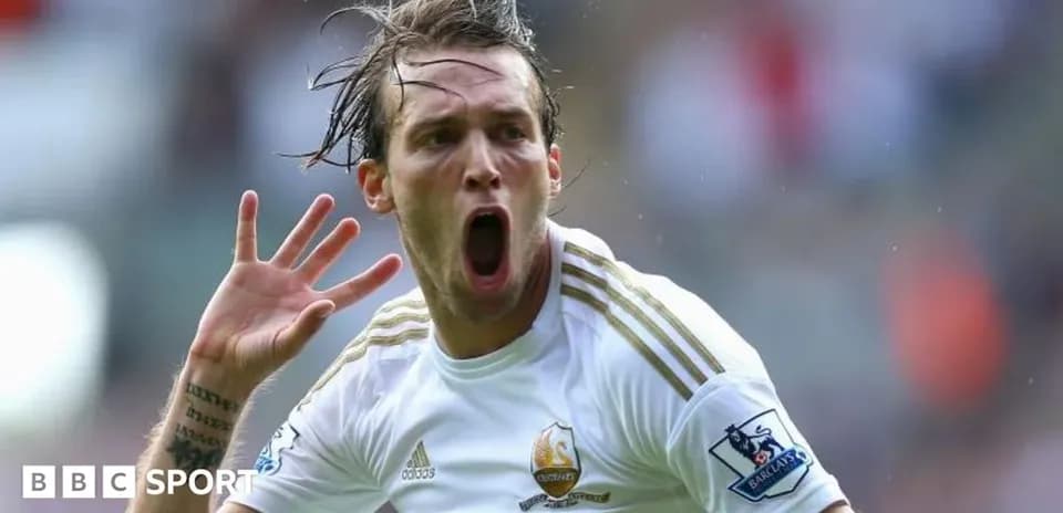 Jugador de Swansea City celebrando un gol