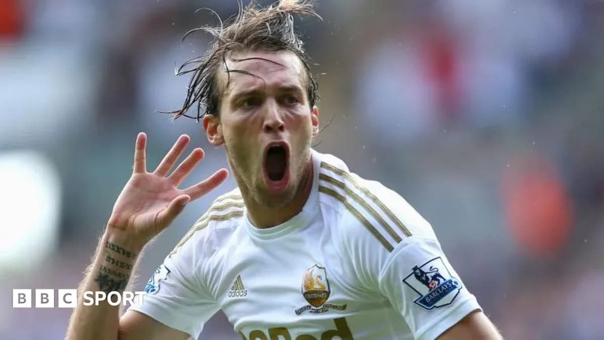 Jugador de Swansea City celebrando un gol