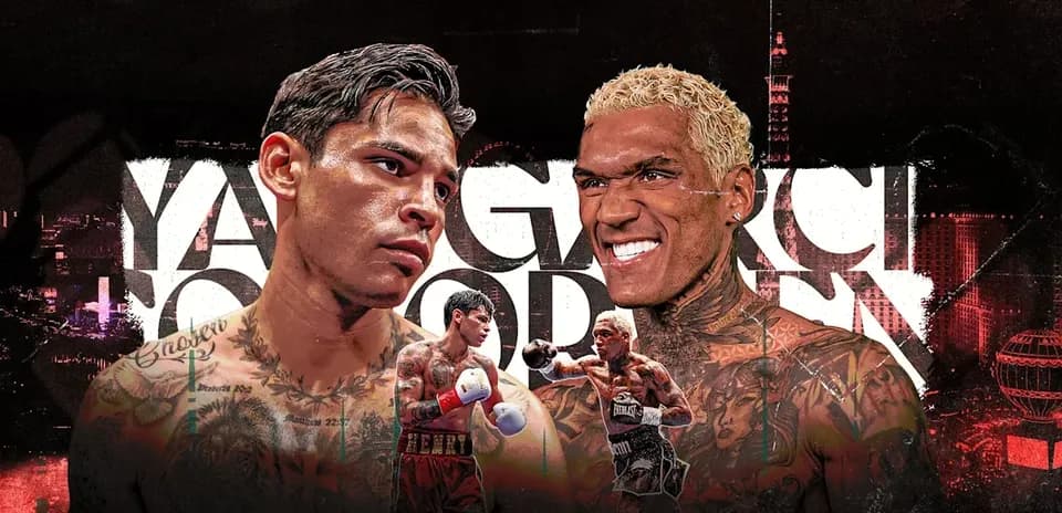 Boxeadores Yordenis Ugas y Ryan Garcia enfrentándose