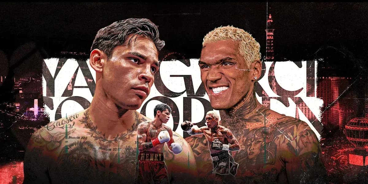 Boxeadores Yordenis Ugas y Ryan Garcia enfrentándose