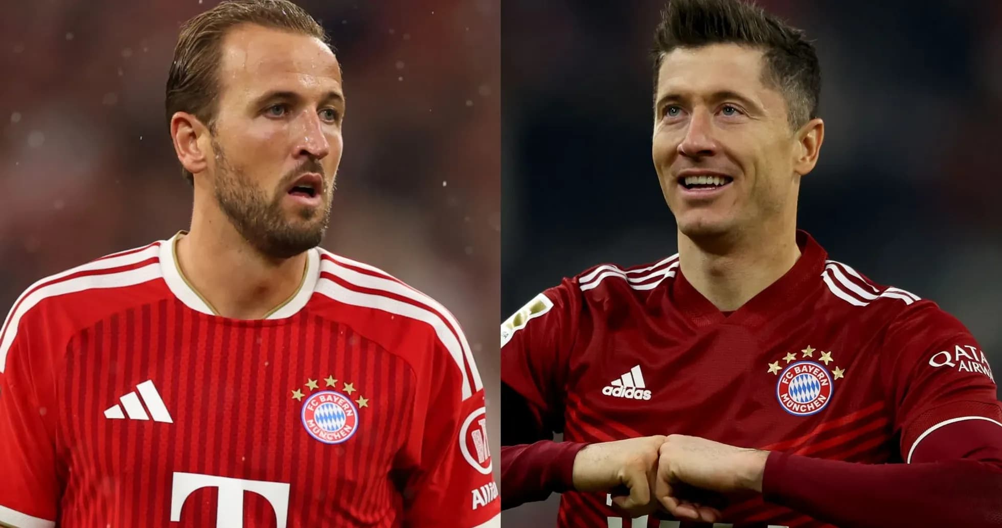 Harry Kane y Robert Lewandowski en uniformes del Bayern Múnich Harry Kane y Robert Lewandowski en uniformes del Bayern Múnich