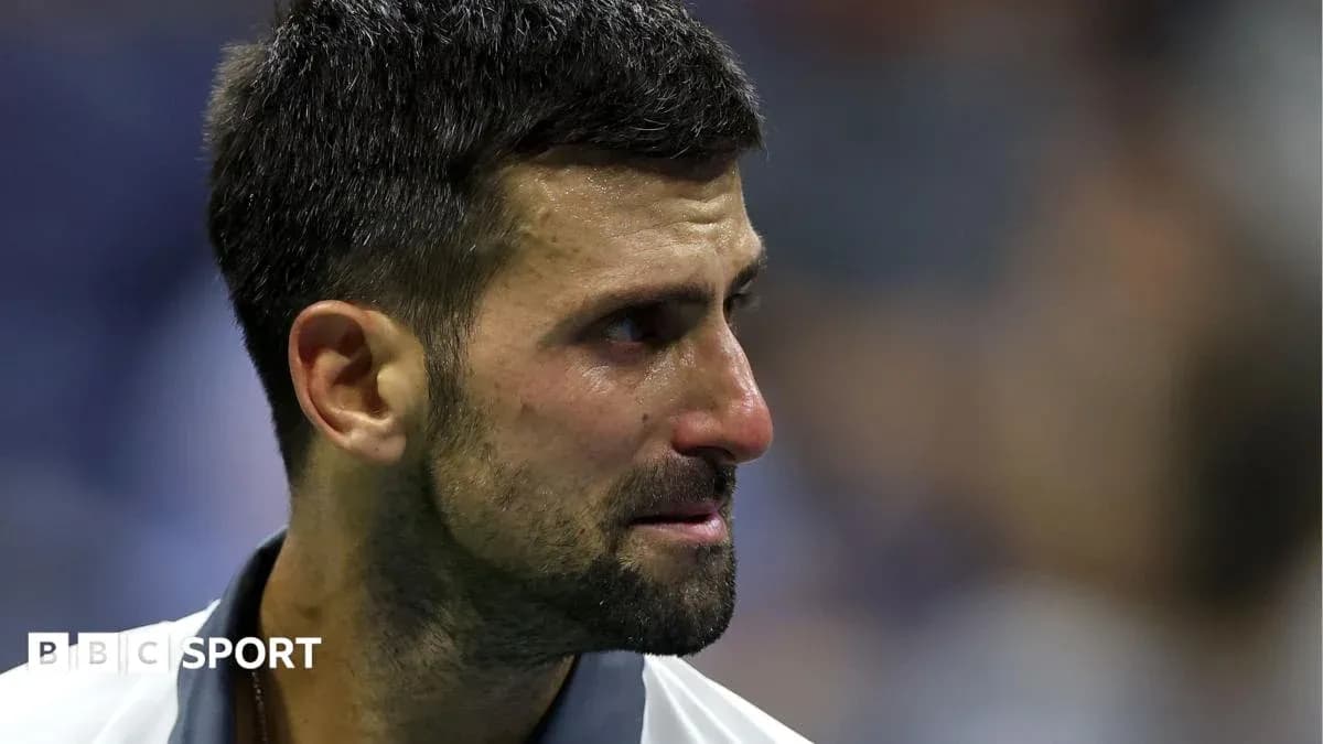 Jugador de tenis con lágrimas en su rostro Jugador de tenis con lágrimas en su rostro