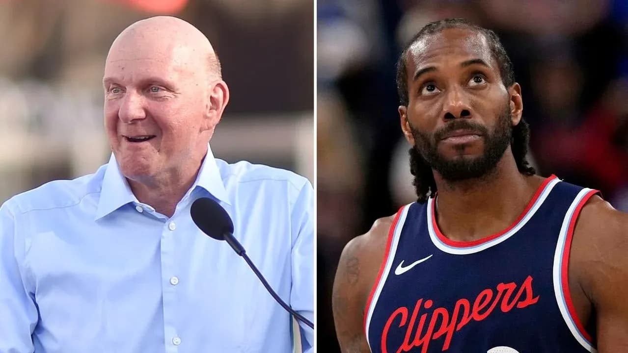Steve Ballmer y Kawhi Leonard en eventos separados Steve Ballmer y Kawhi Leonard en eventos separados