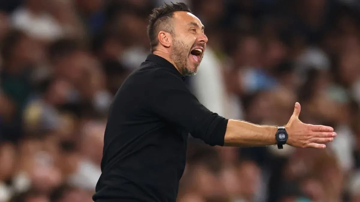 Entrenador gesticulando durante un partido de fútbol Entrenador gesticulando durante un partido de fútbol