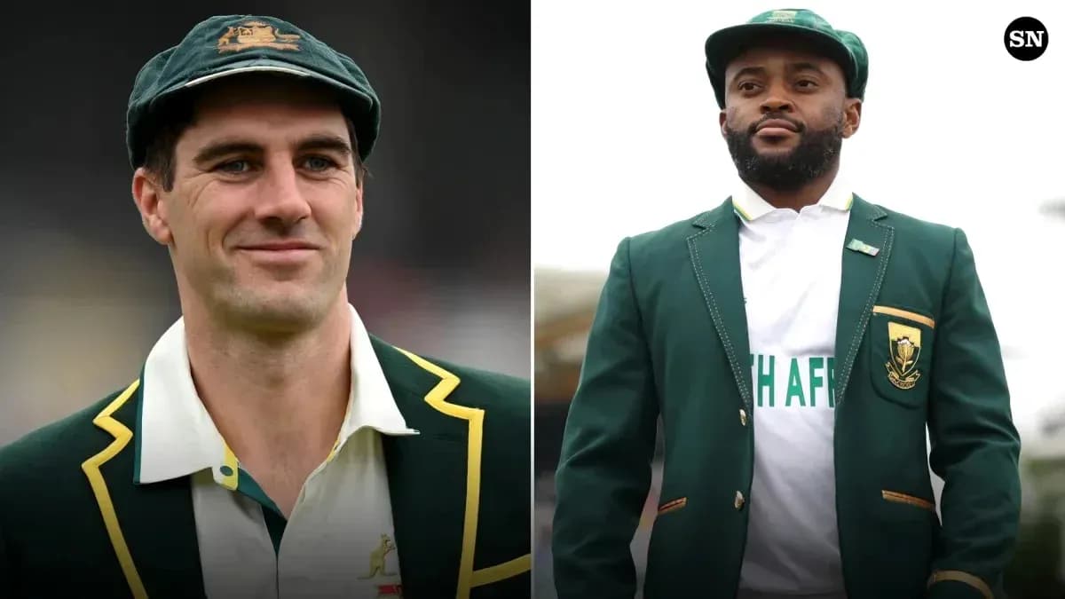 Jugadores de cricket de Australia y Sudáfrica posando Jugadores de cricket de Australia y Sudáfrica posando