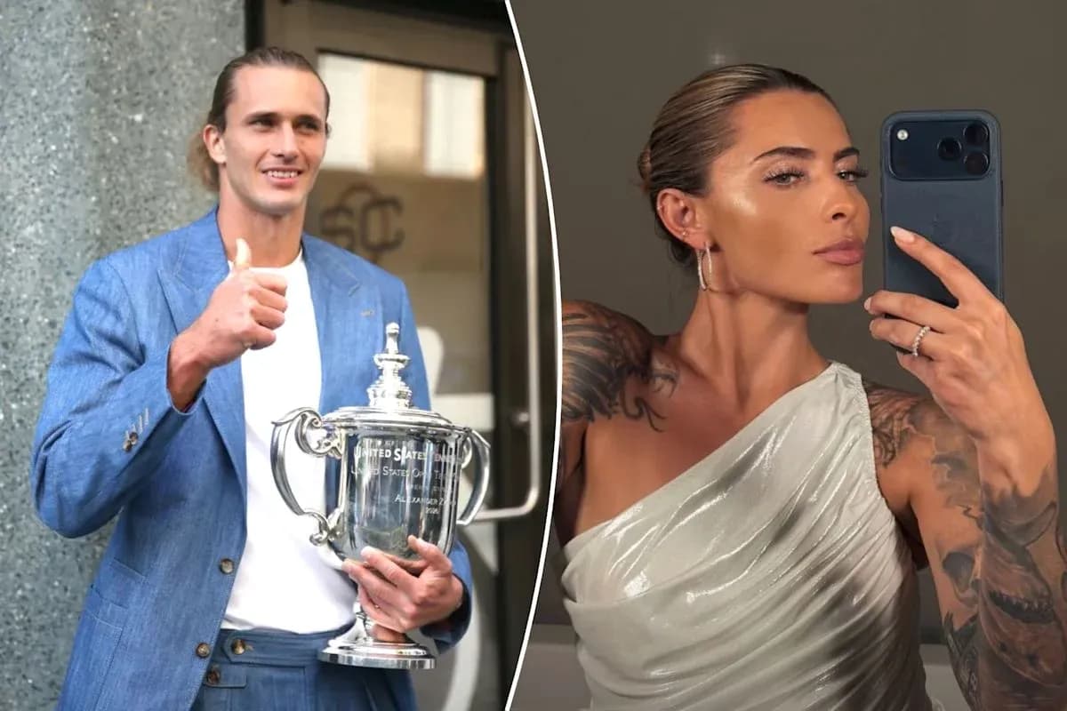 Jugador sosteniendo trofeo y mujer tomando selfie Jugador sosteniendo trofeo y mujer tomando selfie